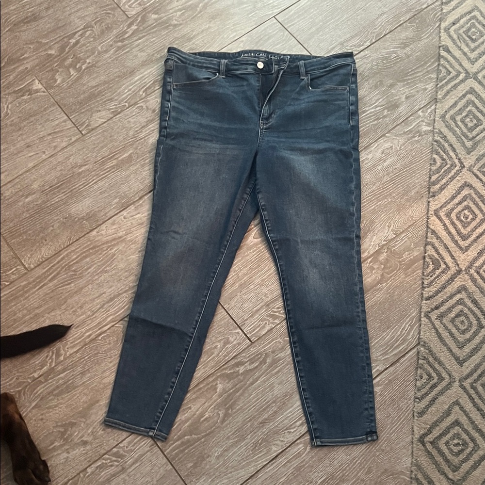 American Eagle Outfitters Women's Dark Blue Skinny Jeans